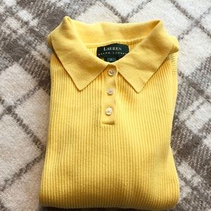 Beautiful Bright Daisy Lauren Ralph Lauren 3/4 Sleeve Ribbed Polo